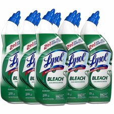 Lysol Bleach Toilet Bowl Cleaner 24 fl oz (0.8 quart) - Disinfectant, Deodorize - Blue Bottle - 9 / Carton