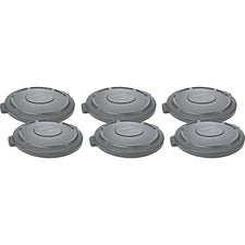 Rubbermaid Commercial Brute 20-gallon Container Lid Round - Plastic - Gray - 6 / Carton