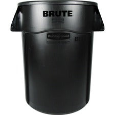 Rubbermaid Commercial Brute 44-Gallon Vented Utility Containers 44 gal Capacity - Round - Handle, Heavy Duty, Reinforced, UV Coated, Damage Resistant, Warp Resistant - 31.5" Height x 24" Diameter - Plastic - Black - 4 / Carton