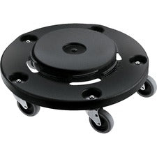 Rubbermaid Commercial Brute Easy Twist Round Dollies 350 lb Capacity - 5 Casters - Structural Foam - 18.30" Width x 6.60" Height - Black - 2 / Carton