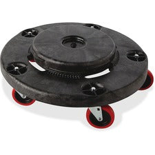Rubbermaid Commercial Brute Quiet Dolly 350 lb Capacity - Plastic - 6.60" Height - Black - 2 / Carton