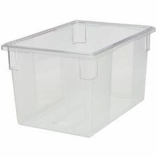 Rubbermaid Commercial 21.5-Gallon Food/Tote Boxes Transporting, Storing - Dishwasher Safe - Clear - Plastic, Polycarbonate Body - 6 / Carton