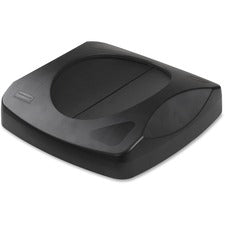 Rubbermaid Commercial Untouchable Swing Top Lid Square - Black - 6 / Carton