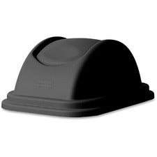 Rubbermaid Commercial Large Wastebasket Lids Dome - Plastic - Black - 6 / Carton
