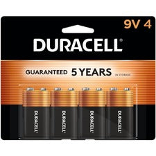 Duracell 9-Volt Coppertop Alkaline Batteries, 4-Packs For Multipurpose - 9V - 4/Pack - 12 / Carton