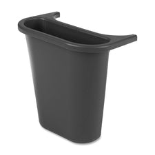 Rubbermaid Commercial Saddlebasket Recycling Side Bin 1.19 gal Capacity - Rectangular - Chip Resistant, Rust Resistant, Dent Resistant, Easy to Clean - 11.5" Height x 7.3" Width x 10.6" Depth - Plastic - Black - 12 / Carton