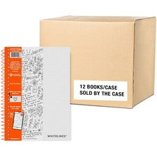 Roaring Spring Dot Ruled Wirebound Journal 70 Sheets - 140 Pages - Printed - Wire Bound - Both Side Ruling Surface - Dotted Front Ruling - 20 lb Basis Weight - 5 3/4" x 8 1/4" Sheet Size - 0.33" Height x 5.8" Width x 8.3" Length - Gray Paper - Gray Whitel