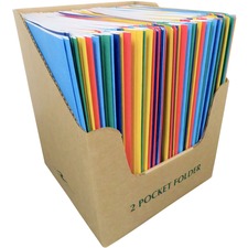 Roaring Spring Letter Fastener Folder 8 1/2" x 11" - 3 x Prong Fastener(s) - 2 Internal Pocket(s) - Blue, Red, Dark Blue, Green, Yellow - 100 / Carton
