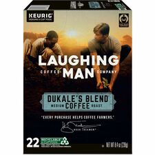 LAUGHING MAN K-Cup, Pod Coffee Compatible with Keurig K-Cup Brewer - Medium - K-Cup, Pod - Dukale's Blend, Arabica - Kosher - 22 / Pack