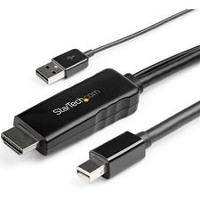 StarTech.com 10 ft. (3 m) HDMI to DisplayPort Cable - 4K 30Hz 10 ft DisplayPort/HDMI/USB Video Cable Adapter for Audio/Video Device, Computer, Monitor, Workstation, Notebook, Blu-ray Player, Camera, Projector - First End: 1 x 19-pin HDMI 1.4 Digital Audio