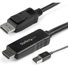 StarTech.com 6 ft. (1.8 m) HDMI to DisplayPort Cable - 4K 30Hz 6 ft DisplayPort/HDMI/USB Video Cable Adapter for Audio/Video Device, Computer, Monitor, Workstation, Notebook, Blu-ray Player, Camera, Projector - First End: 1 x 19-pin HDMI 1.4 Digital Audio