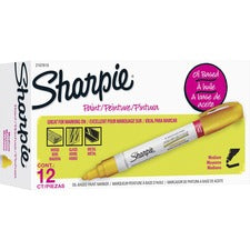 Sharpie Oil-based Paint Markers Medium Marker Point - Yellow Ink - Oil Based - 1 Dozen