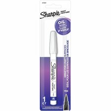 Sharpie Oil Based Paint Fine Chisel Marker Point - White Ink - Oil Based - 1 / Pack