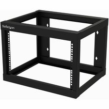 StarTech.com Rack Frame For Server, LAN Switch, Patch Panel, A/V Equipment, Computer - 6U Rack Height x 19" Rack Width x 18" Rack Depth - Wall Mountable - 2 Post - Black - Cold-rolled Steel (CRS) - 176.37 lb Maximum Weight Capacity