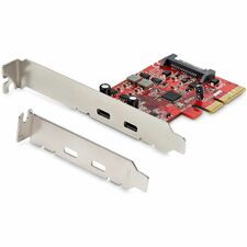 StarTech.com 2-Port PCIe USB 3.1 Card - 2x USB-C - USB 3.1 Gen 2 Up to 10Gbps PCI Express x4 - Plug-in Card - 2 USB Port(s) - 1 SATA Port(s) - UASP Support - Linux, PC, Mac