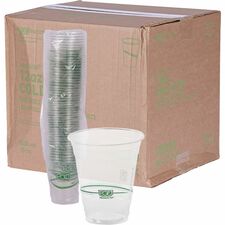 Eco-Products 12 oz GreenStripe Cold Cups 12 fl oz - Clear, Green - Polylactic Acid (PLA) - Cold Drink - 50/Pack - 20 / Carton