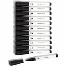 U Brands Dry Erase Marker Medium Tapered Marker Point - Erasable - Black Ink - White Plastic Barrel - 12 / Pack