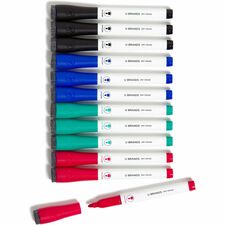 U Brands Magnetic Dry-Erase Markers Medium Marker Point - Erasable - Assorted Ink - White Plastic Barrel - 12 / Pack