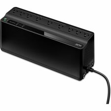 APC by Schneider Electric Back-UPS 850VA Wall Mountable UPS Tower - 8 Hour Recharge - 2 Minute Stand-by - 120 V Input - 120 V AC Output - Stepped Approximated Sine Wave - 6 x NEMA 5-15R, 3 x NEMA 5-15R Surge Receptacle(s) - 9 x Battery/Surge Outlet - USB