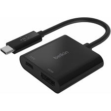 Belkin USB-C to HDMI + Charge Adapter 1 x Type C USB Male - 1 x HDMI Digital Audio/Video Female, 1 x USB Type C Power Female - 3840 x 2160 Supported - 1 Each