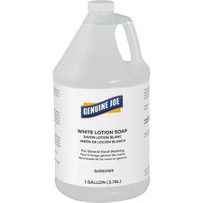 Genuine Joe Lotion Soap 1 gal - Grease Remover, Grime Remover, Dirt Remover, Ink Remover, Oil Remover, Carbon Remover - Hand, Skin - White - Pleasant Scent - 1 Each