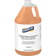 Genuine Joe Antibacterial Lotion Soap 1 gal - Bacteria Remover, Grime Remover, Dirt Remover - Hand - Antibacterial - Orange - Anti-septic, Pleasant Scent - 1 Each