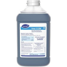 Diversey Virex II 256 Disinfectant Cleaner Concentrate - 84.5 fl oz (2.6 quart) - Minty Scent - Deodorize, Non-porous, Deodorant - Blue - 2 / Carton