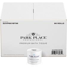 Park Place Double-ply Premium Bath Tissue Rolls 2 Ply - 420 Sheets/Roll - Embossed Pattern - White - 96 / Carton