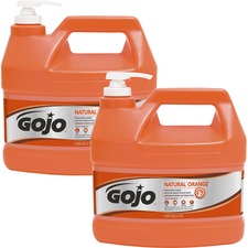 Gojo&reg; NATURAL* ORANGE Pumice Hand Cleaner Orange Citrus Scent - 1 gal - Pump Bottle Dispenser - Soil Remover, Dirt Remover, Grease Remover, Oil Remover - Hand - Fast Acting, Heavy Duty - 2 / Carton