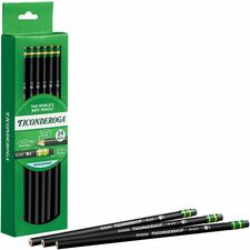 Ticonderoga No. 2 Pencils Black Lead - #2 - Black Wood Barrel - 24 / Box
