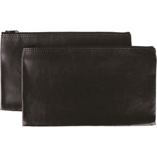 Sparco Carrying Case (Wallet) Cash, Check, Receipt, Office Supplies - Black Polyvinyl Chloride (PVC) Body - 11" Width x 6" Depth - 2 / Pack