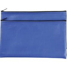 Sparco Carrying Case (Wallet) Cash, Check, Receipt, Office Supplies - Blue Polyvinyl Chloride (PVC) Body - 11" Width x 6" Depth - 2 / Pack