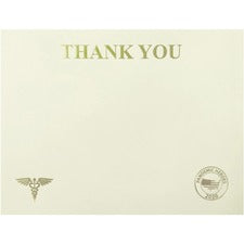 St. James&reg; Premium-Weight Certificates 65 lb Basis Weight - "Thank You" - 8.5" Width x 11" Length - Inkjet, Laser Compatible - Ivory, Gold Foil - 25 / Pack - TAA Compliant