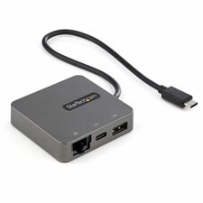 StarTech.com Docking Station for Notebook, Tablet PC - USB 3.1 (Gen 2) Type C - 1 Displays Supported - 4K - 3840 x 2160, 2048 x 1280 - 2 x USB Ports - 1 x USB 3.0 - USB Type-A - USB Type-C - Network (RJ-45) - 1 x HDMI Ports - HDMI - VGA - Black - Thunderb