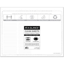 At-A-Glance Disposable Clean Sheets Supports Desk - Rectangular - Disposable - White - 25 / Pack