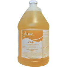 RMC CP-64 Hospital Disinfectant Concentrate - 128 fl oz (4 quart) - Fresh Lemon Scent - Virucidal, Deodorize - Yellow - 4 / Carton