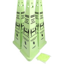 Impact TriVu Social Distancing 3 Sided Safety Cone Print/Message "Caution Maintain Social Distancing, At Least 6 Ft Distance from Others, Masks Must Be Worn in this Facility" - 14.8" Width x 40" Height - Cone Shape - Three-sided, UV Protected - Plastic -