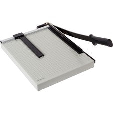 Dahle Vantage 15e Guillotine Paper Trimmer 15 Sheet Cutting Capacity - 15" Cutting Length - 2.5" Height x 23" Width x 12.3" Length - Sturdy, Spring-action Handle, Adjustable Back Stop, Alignment Grid - Metal - Gray - 1 / Carton