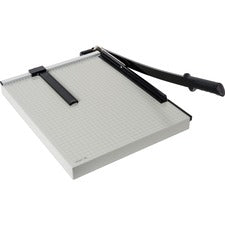 Dahle Vantage 18e Guillotine Paper Trimmer 15 Sheet Cutting Capacity - 18" Cutting Length - 2.5" Height x 26" Width x 15.5" Length - Sturdy, Spring-action Handle, Adjustable Back Stop, Alignment Grid - Metal - Gray - 1 / Carton