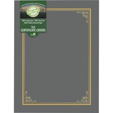 Geographics Letter Certificate Holder 8 1/2" x 11" - Gray - 5 / Pack