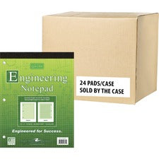 Roaring Spring Covered Engineering Pad 80 Sheets - 160 Pages - Printed - Glued - Back Ruling Surface - 5 Horizontal Squares - 5 Vertical Squares - 3 Hole(s) - 20 lb Basis Weight - 75 g/m&#178; Grammage - Letter - 8 1/2" x 11" Sheet Size - 1.20" Height x 8