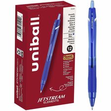 uniball&#8482; Jetstream Elements Ballpoint Pen 1 mm Medium Pen Point - Blue Ink - Gel-based - 1 Dozen