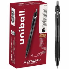 uniball&#8482; Jetstream Elements Ballpoint Pen 1 mm Medium Pen Point - Black Ink - Gel-based - 1 Dozen