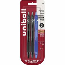 uniball&#8482; Jetstream Elements Ballpoint Pen 1 mm Medium Pen Point - Assorted Ink - Gel-based - 3 / Pack