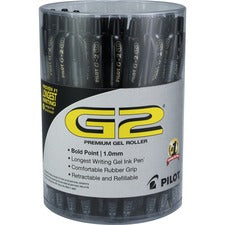 G2 1.0mm Gel Pens 1 mm Bold Pen Point - Refillable - Retractable - Black Ink - Gel-based - Clear Barrel - 36 / Pack