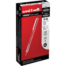 uniball&#8482; Vision Rollerball Pen 0.38 mm Ultra Micro Pen Point - Red Ink - 1 Dozen