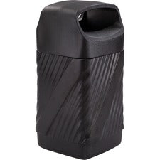 Safco Twist Waste Receptacle 32 gal Capacity - Removable Lid, Durable, UV Resistant, Fade Resistant - 38" Height x 18.3" Width x 19.4" Depth - High-density Polyethylene (HDPE) - Black - 1 Each