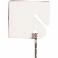 Sparco Square Key Tags 4.75" Length x 1.40" Width - Square - Hook Fastener - Plastic - White - 20 / Pack