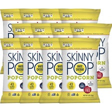 SkinnyPop White Cheddar Popcorn Preservative-free, Dairy-free, Gluten-free, Trans Fat Free, Tree-nut Free, Peanut-free - White Cheddar - 1 oz - 12 / Carton