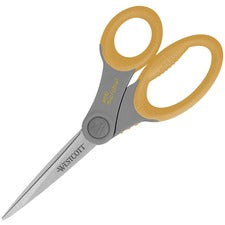 Westcott 8" Titanium Bonded Antimicrobial Scissors Left/Right - Titanium - Straight Tip - Gray/Yellow - 1 Each